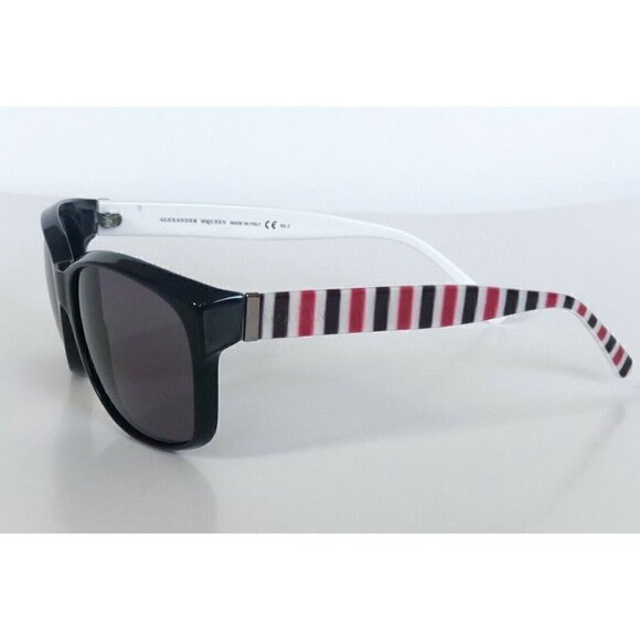 Alexander McQueen Black Sunglasses Red Striped